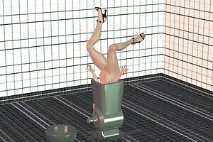 A girl in a gridner