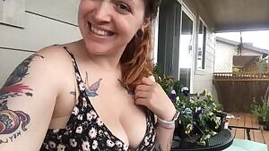 Big reveal on the porch 😉 hope the neighbors didn't see