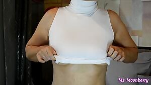 Playing with my tits - teasing the nipples