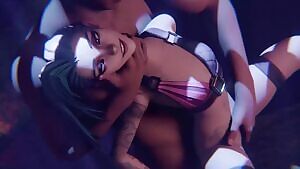 Jinx surrenders her pussy towards the throbbing cock