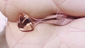 Feeling cute in pink fishnets 🐇❤️🍑