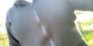 Flashing my big tits on my morning walk feels so naughty 🙈