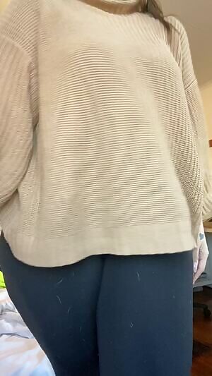 sweater hides it all 😜