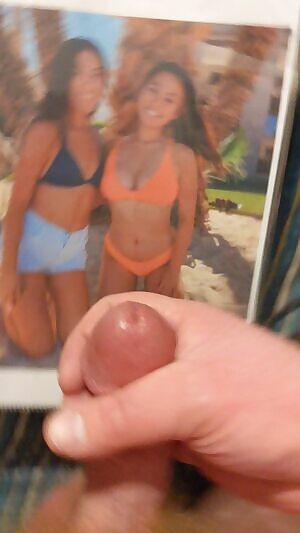 Draining my balls over two college hotties in bikinis