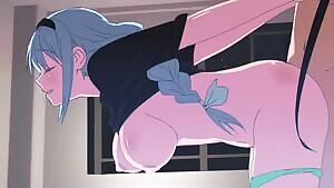 From behind