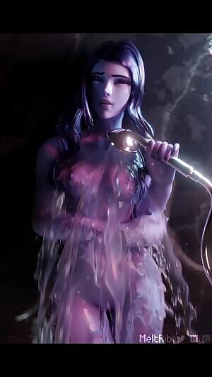 Widowmaker having fun in the shower