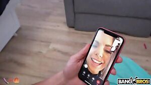 FaceTiming her friend during her porn shoot.