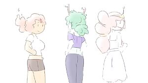 Princess Bubblegum, Flame Princess, and Huntress Wizard