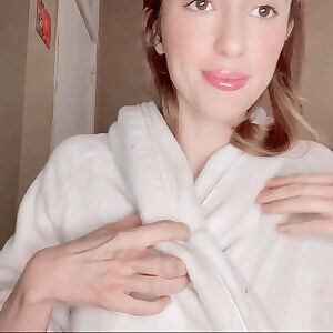 Sit down while I take off my robe for you.