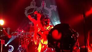 Suspension bondage during a gig