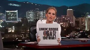 Kim Kardashian and Jennifer Lawrence plot on Jimmy Kimmel