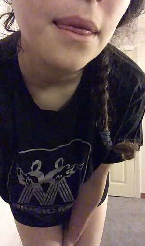 Only a t-shirt on