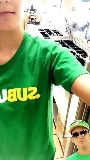 Having some more fun at subway 💜 being a little more risky this time 🤫😘 bonus pic inside!