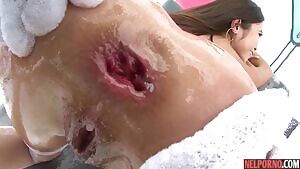 Mike Adriano tore Japanese girlfriend Guilt Skye in the ass and forced her to cum