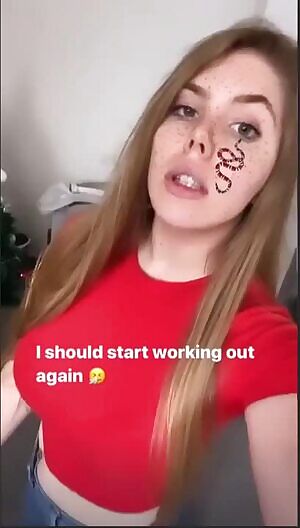 Busty in red