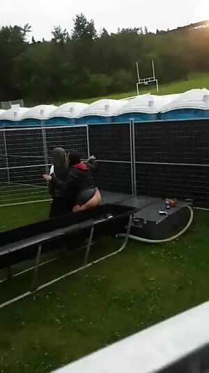 in the middle of a music festival