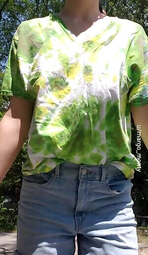 I was enjoying the sunshine on my titties and was almost caught by my neighbor 🤭 I'm ~pretty~ sure they didn't see me