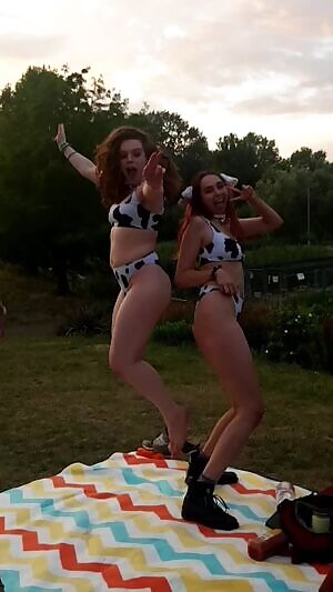 Just a couple of cows chilling in a field