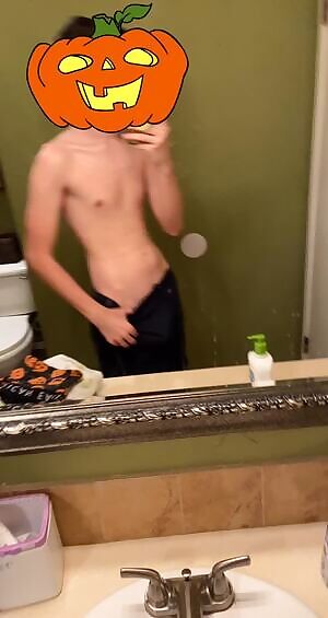 just before getting into the shower