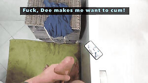 Horny slut catches BF's roommate rubbing one out to her