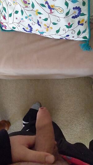 Aus Italian bear playing with semi hard uncut dick