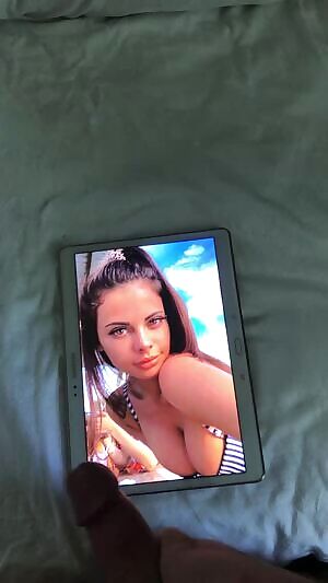 Pumping ropes of my hot cum all over Katie Bell’s perfect lips and tits