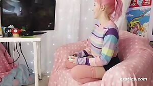 Playing games.