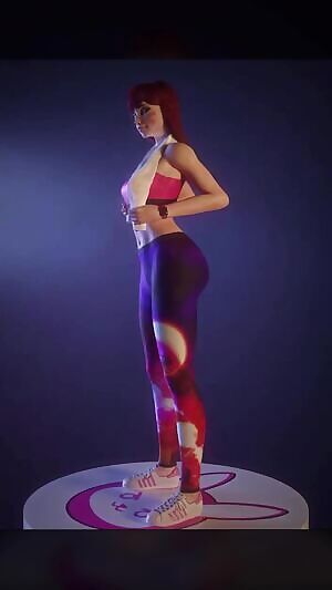 D.VA on spinner in different outfits including nude