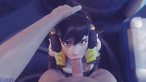 D.Va Loves Getting Her Face Fucked