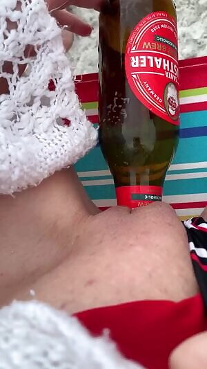 A beach and a bottle seems like a fun time 🤨