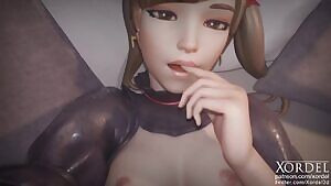 D.va black cat showing her ass long version